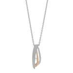 Stab. Silberanhänger matt mit 0,03ct. und 8kt. Gold