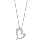 Stab. Silberanhänger Herz mit 8kt. Gold inkl. Kette