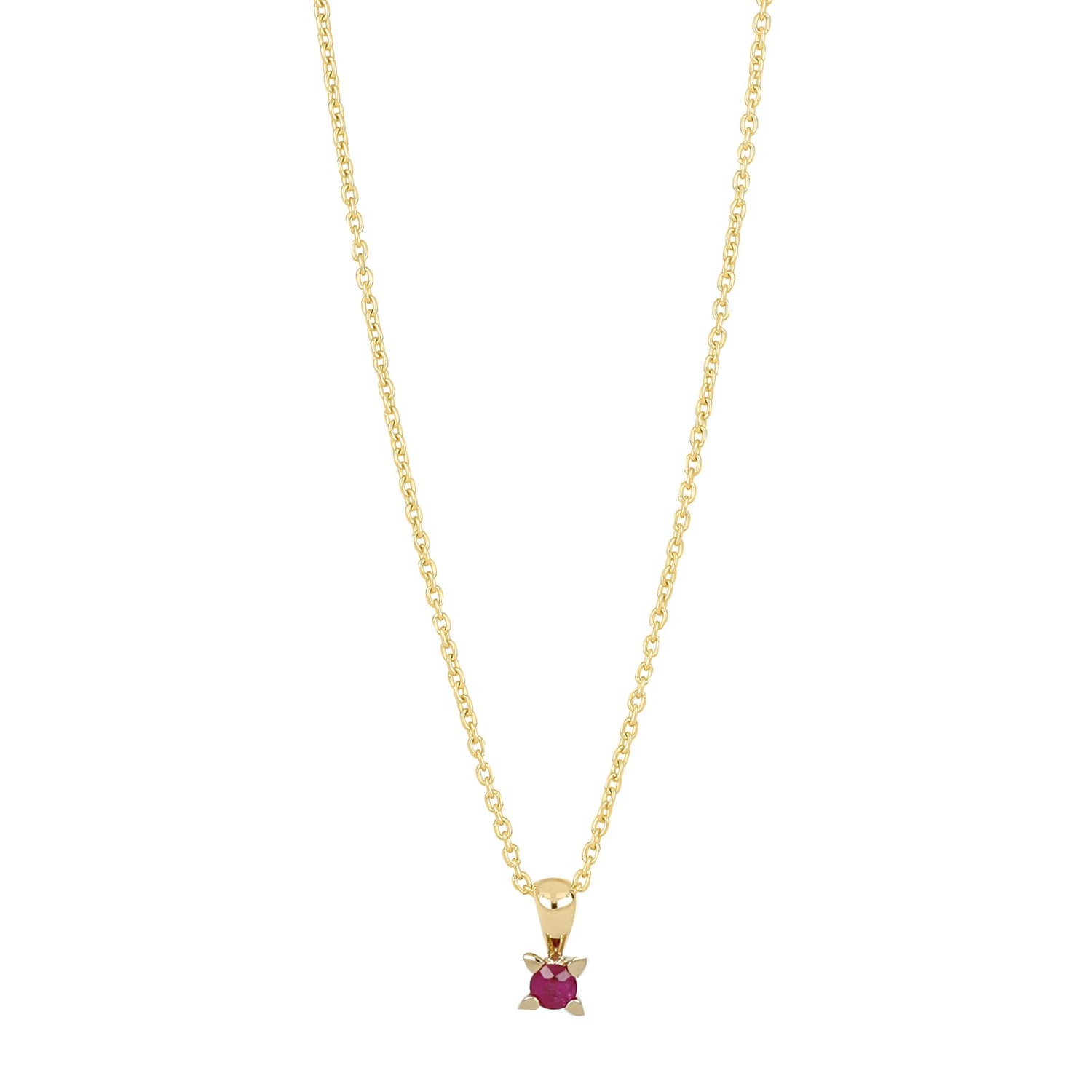 14ct. gold pendant w/rubin 3,5mm incl. goldpl. Sil