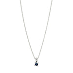 14kt. hvidguldsvedhæng m/safir 3,5mm inkl. rhod. S