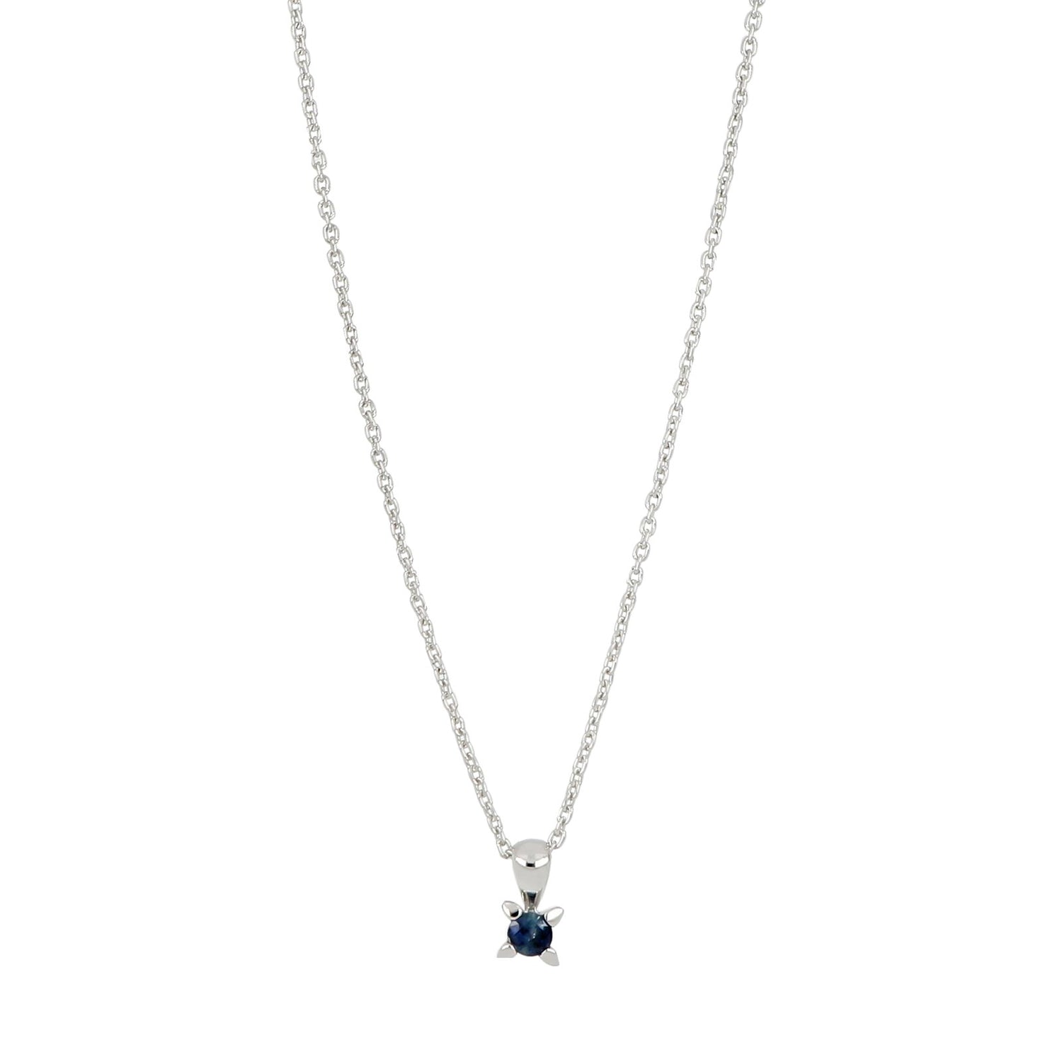 14kt. hvidguldsvedhæng m/safir 3,5mm inkl. rhod. S