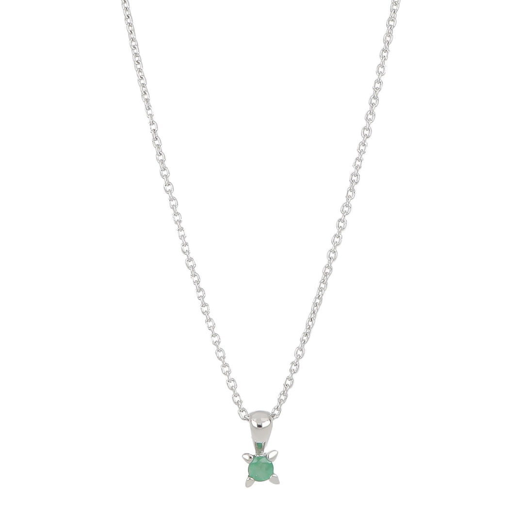 14ct. whitegold pendant w/emerald 3,5mm incl. rho