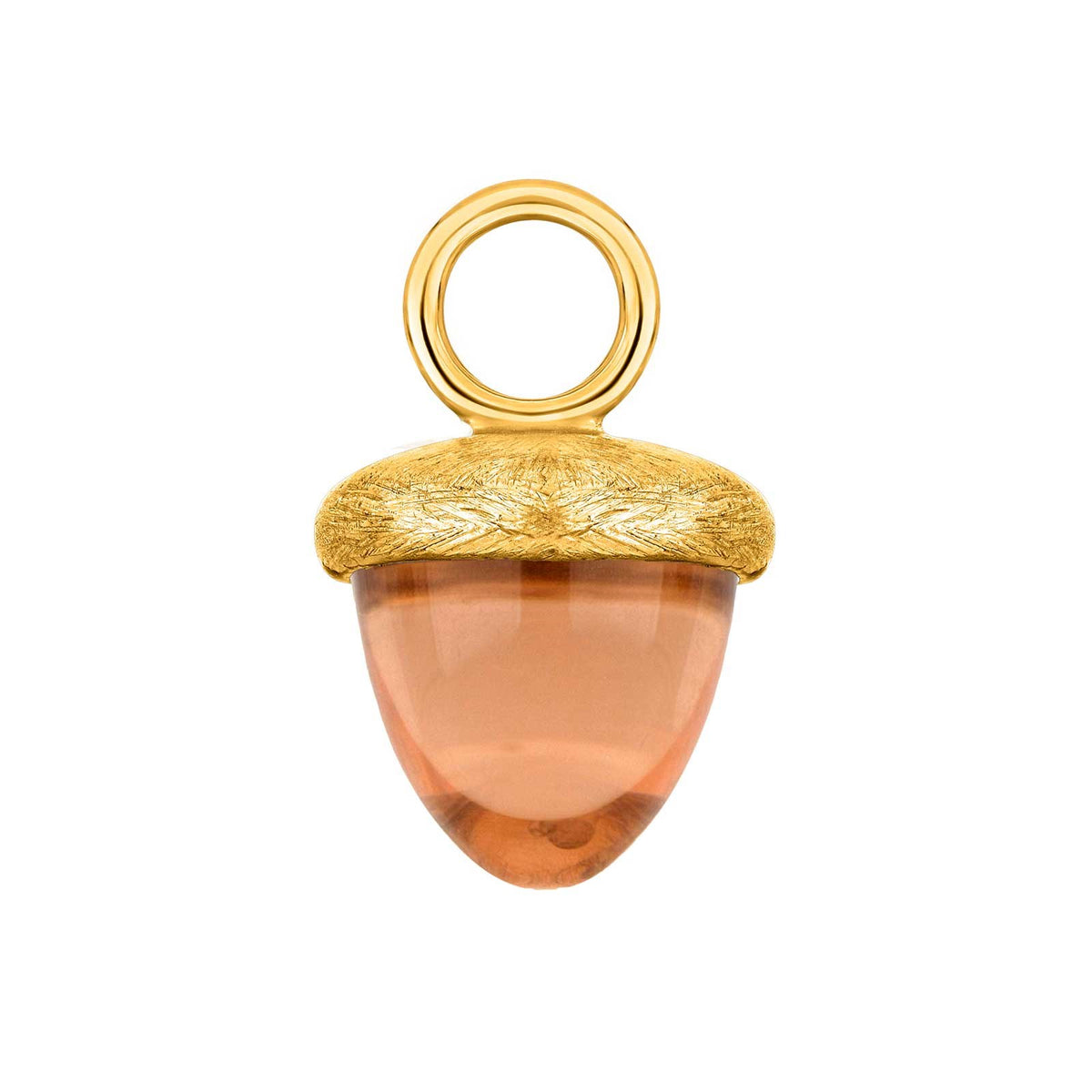 Quartz glass acorn shape - matt - 52 / Rhodium plated