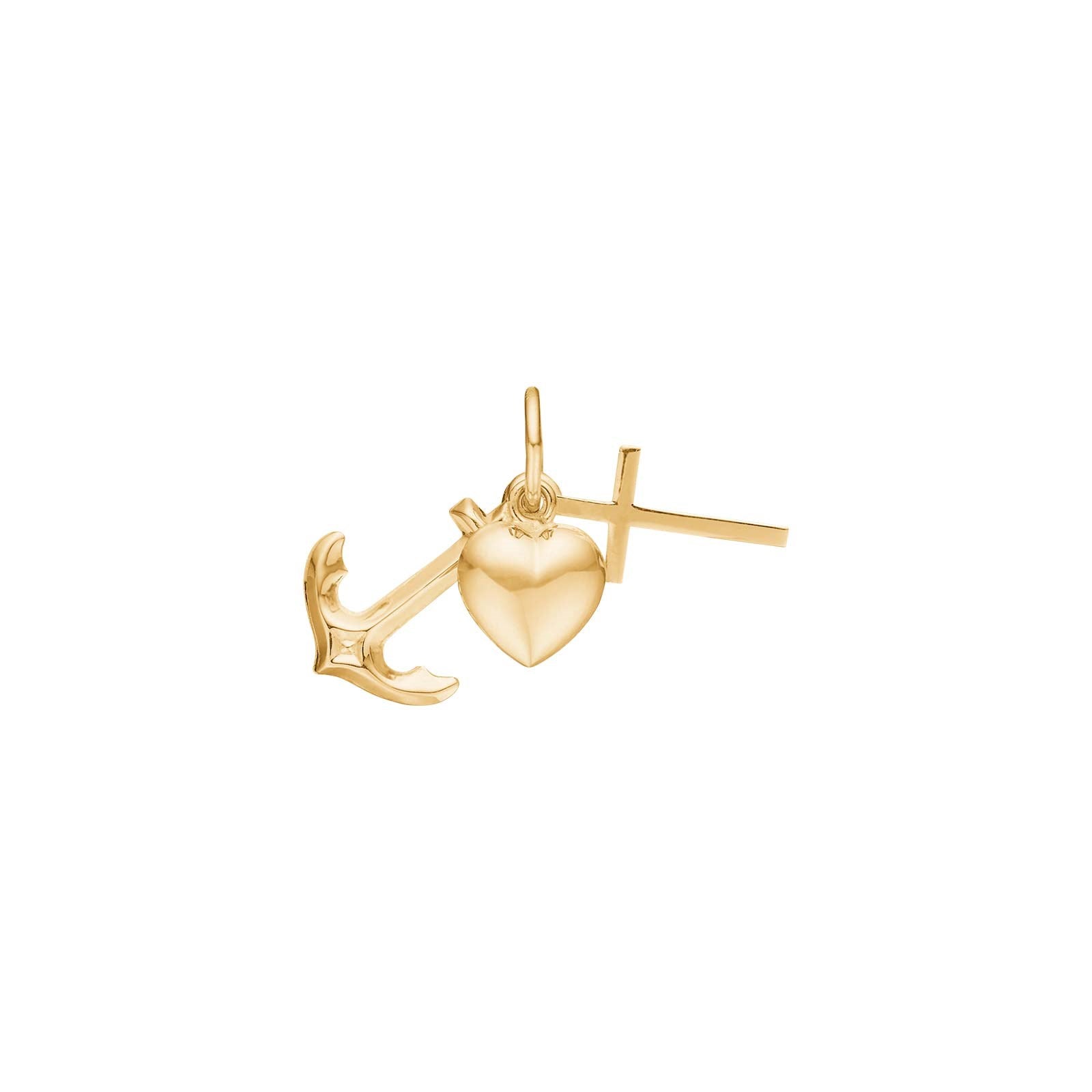 14kt. Goldanhäng.Glaube, Hoffnung and Liebe 17mm