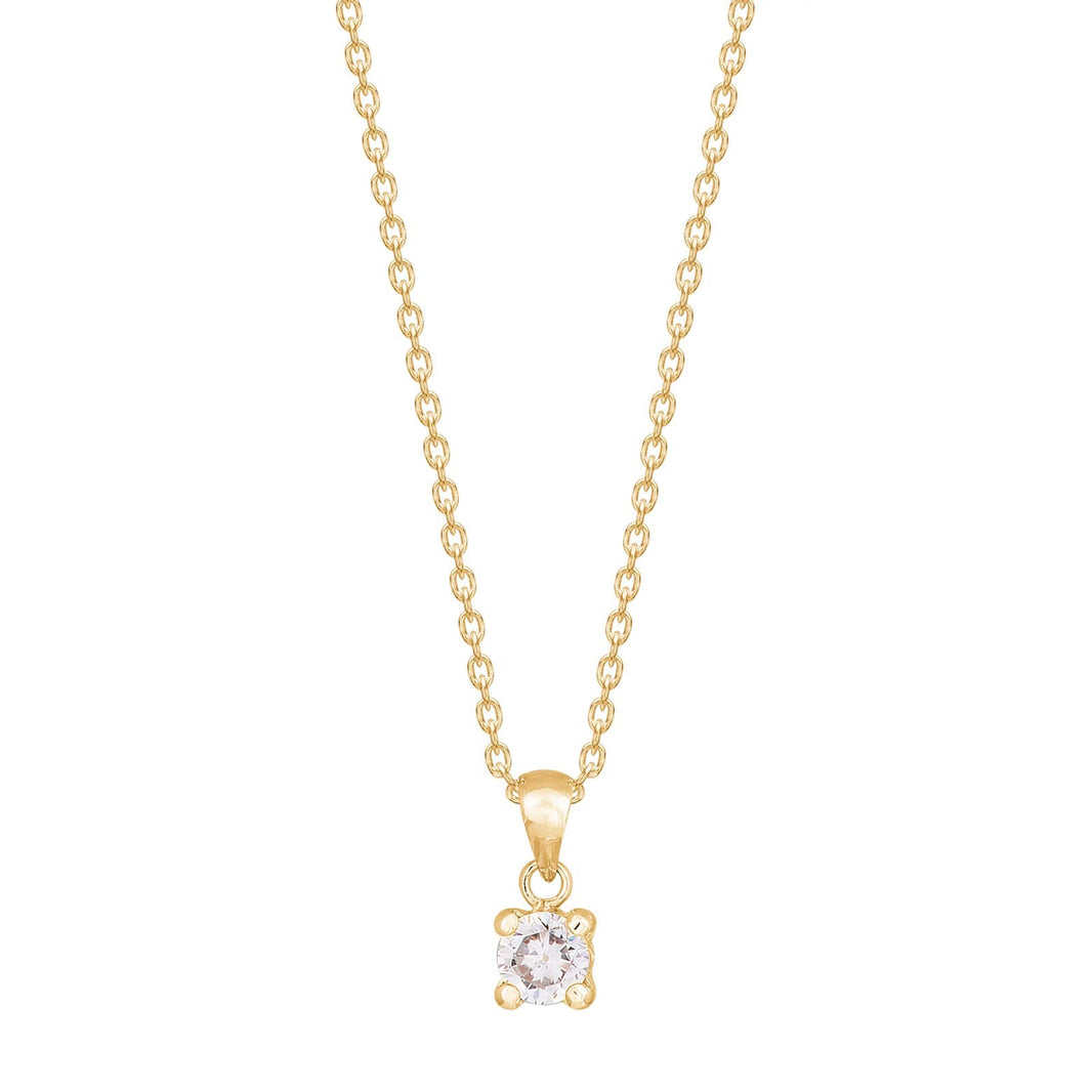 8kt. guldvedhæng m/cz i 4 grabber inkl. forg. kæde