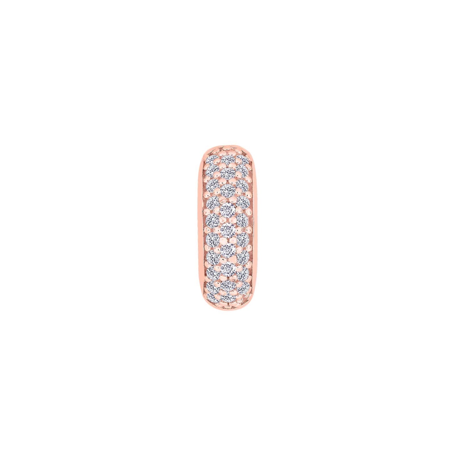 Silberner Systemanhänger mit Zirkonia 17x6mm - Rosévergoldet