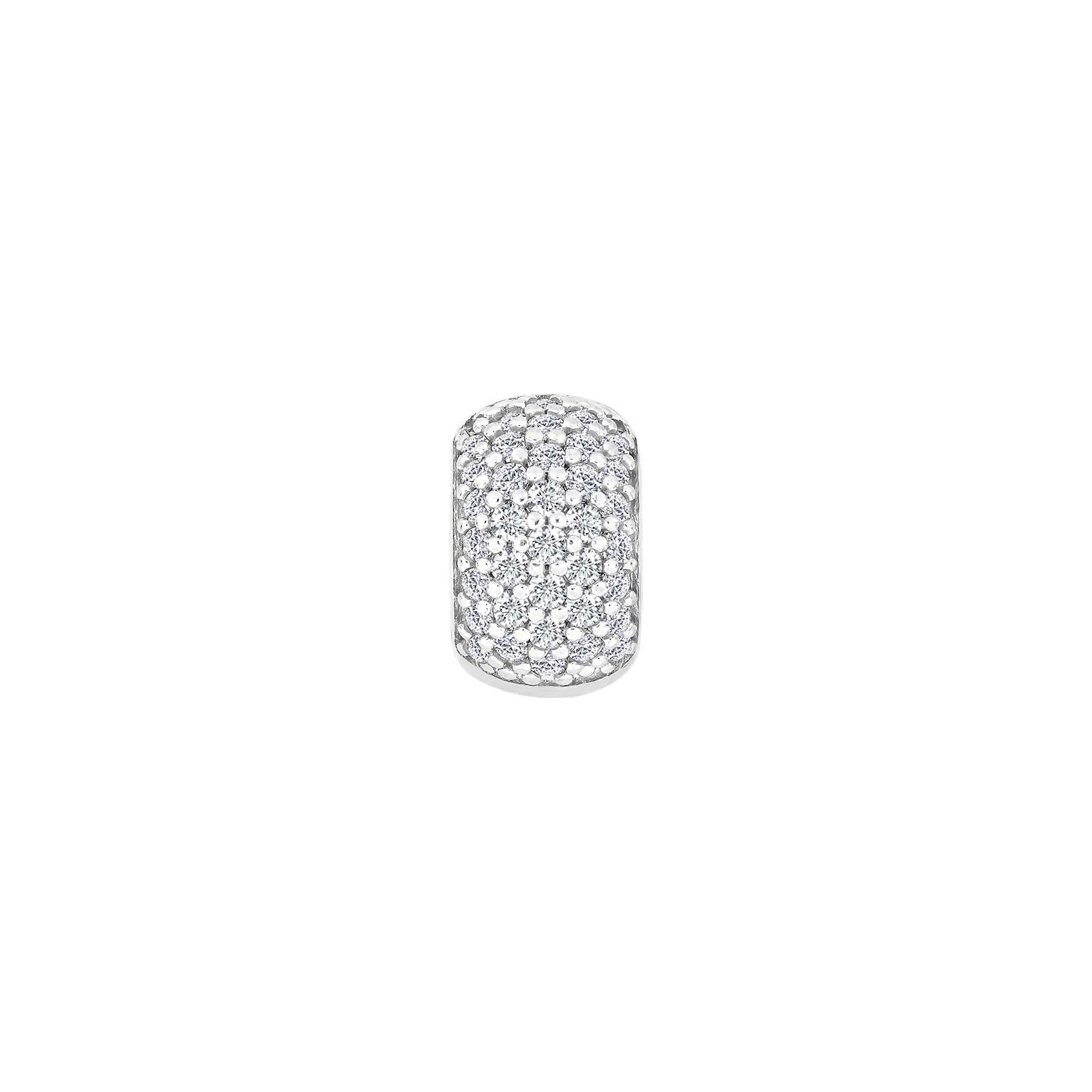 Silberner Systemanhänger mit Zirkonia 13x8mm