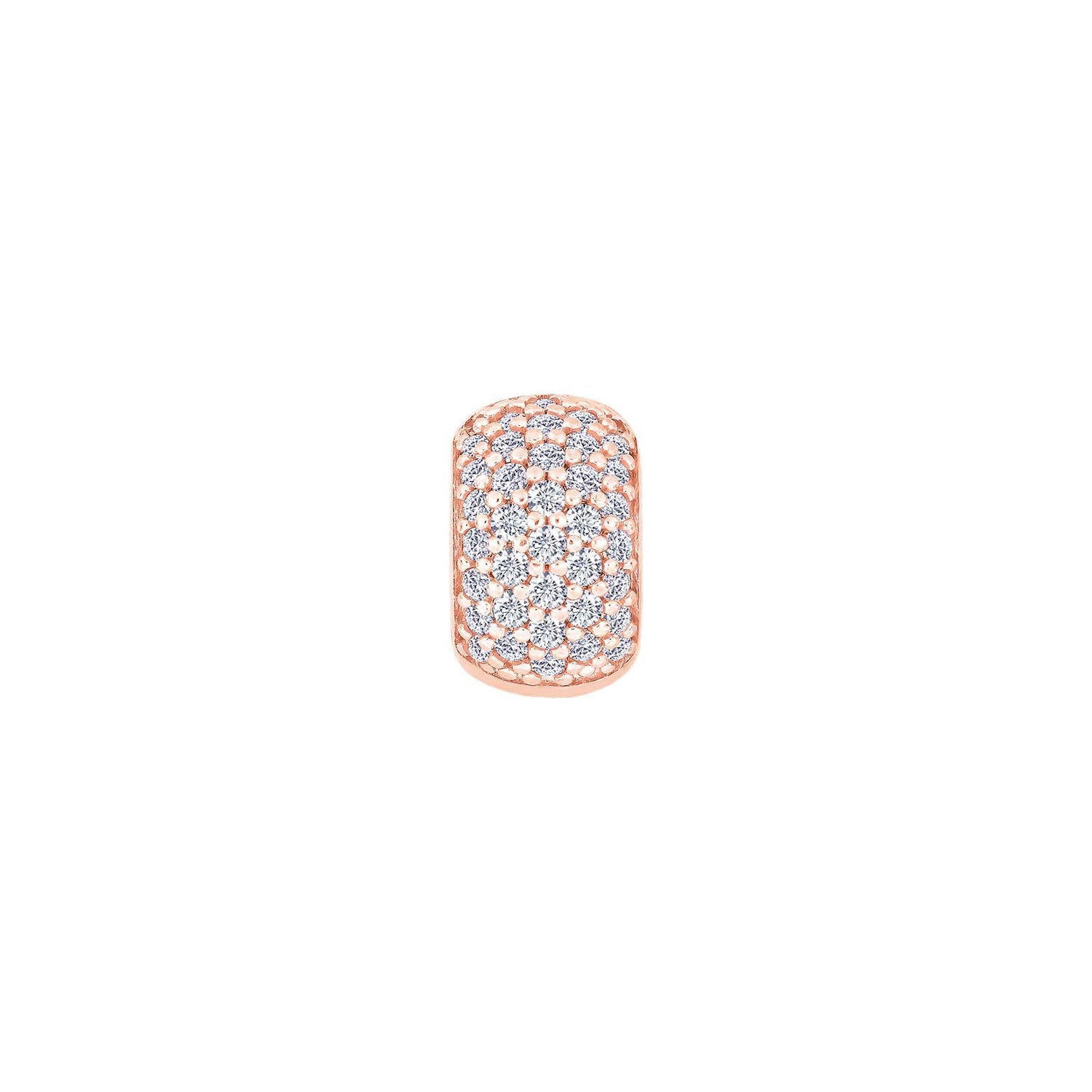 Silberner Systemanhänger mit Zirkonia 13x8mm - Rosévergoldet