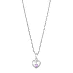 Rhod. Silberhalskette Herz m/rosa cz