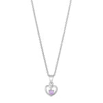 Rhod. Silberhalskette Herz m/rosa cz