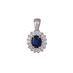 14kt. Goldanhänger m/Saphir und dia 0.07ct W/SI
