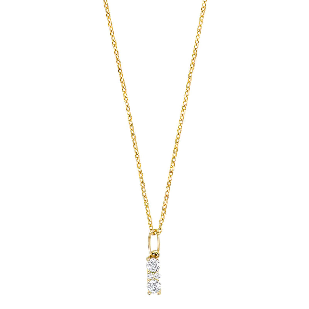 8kt. Goldanhänger m/cz und Verg. Silberkette