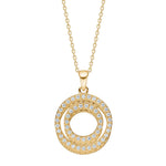 8ct. gold pendant w/cz nd cz incl. gp silver chain