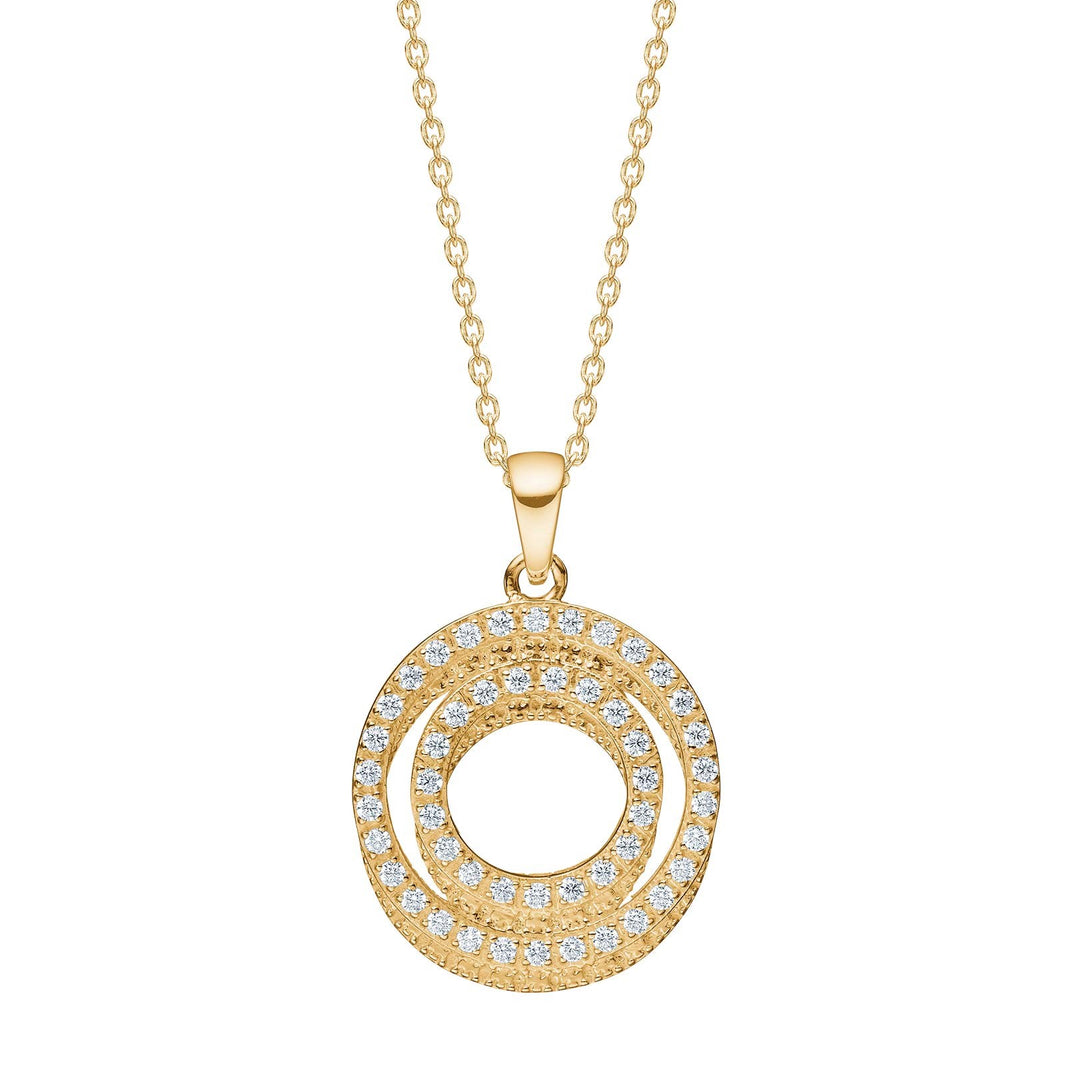 8ct. gold pendant w/cz nd cz incl. gp silver chain