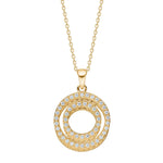 8ct. gold pendant w/cz nd cz incl. gp silver chain