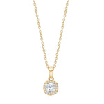 8ct. gold pendant w/cz incl. gp silver chain