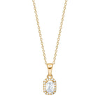 8ct. gold pendant w/cz incl. gp silver chain