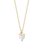 8ct. gold pendant heart w/cz incl. gp silver chain