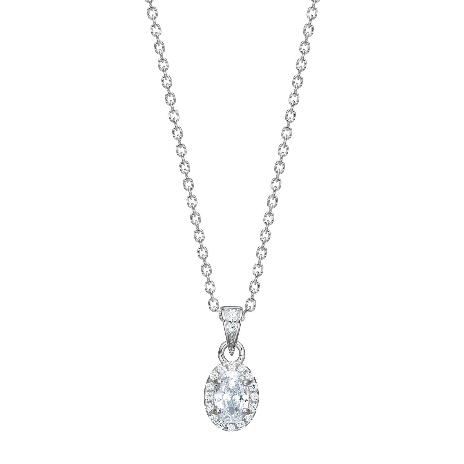 Silver necklace with cz