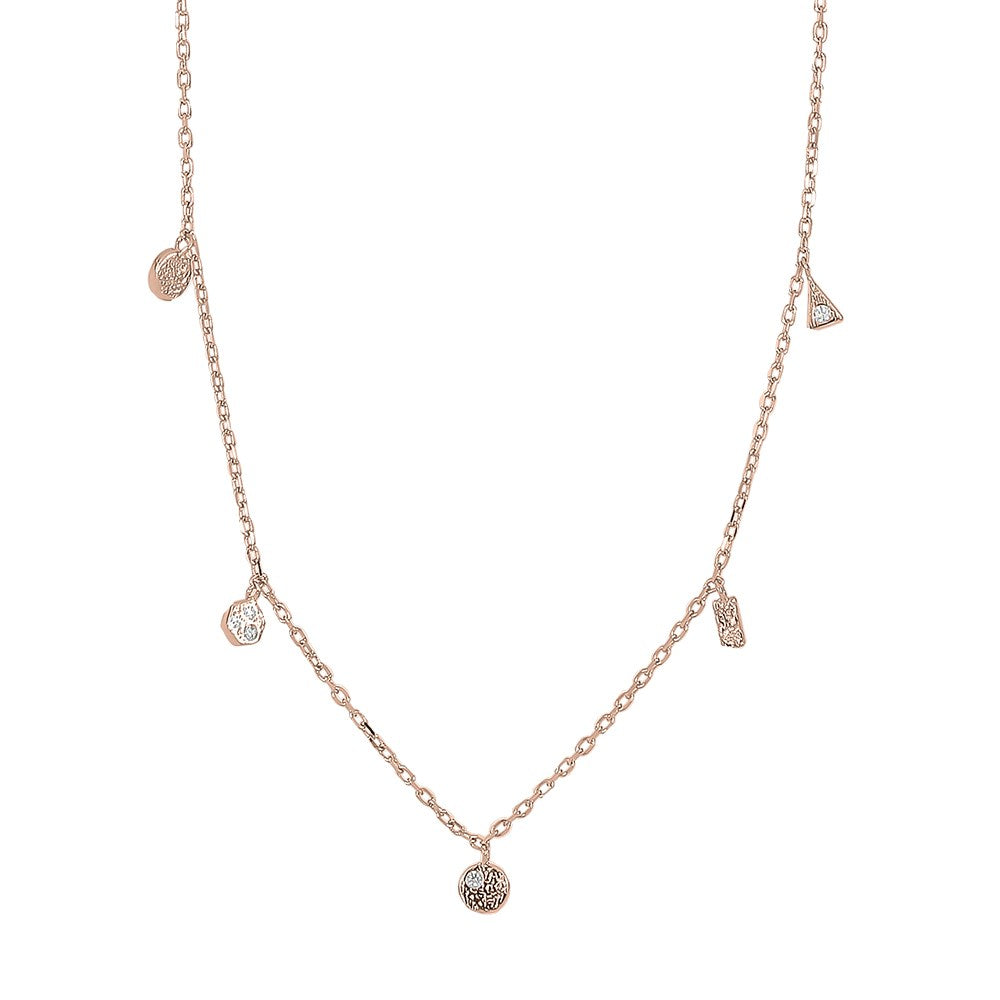 Rose gold plated silver neckl GWENNOR 4mm 42+3cm