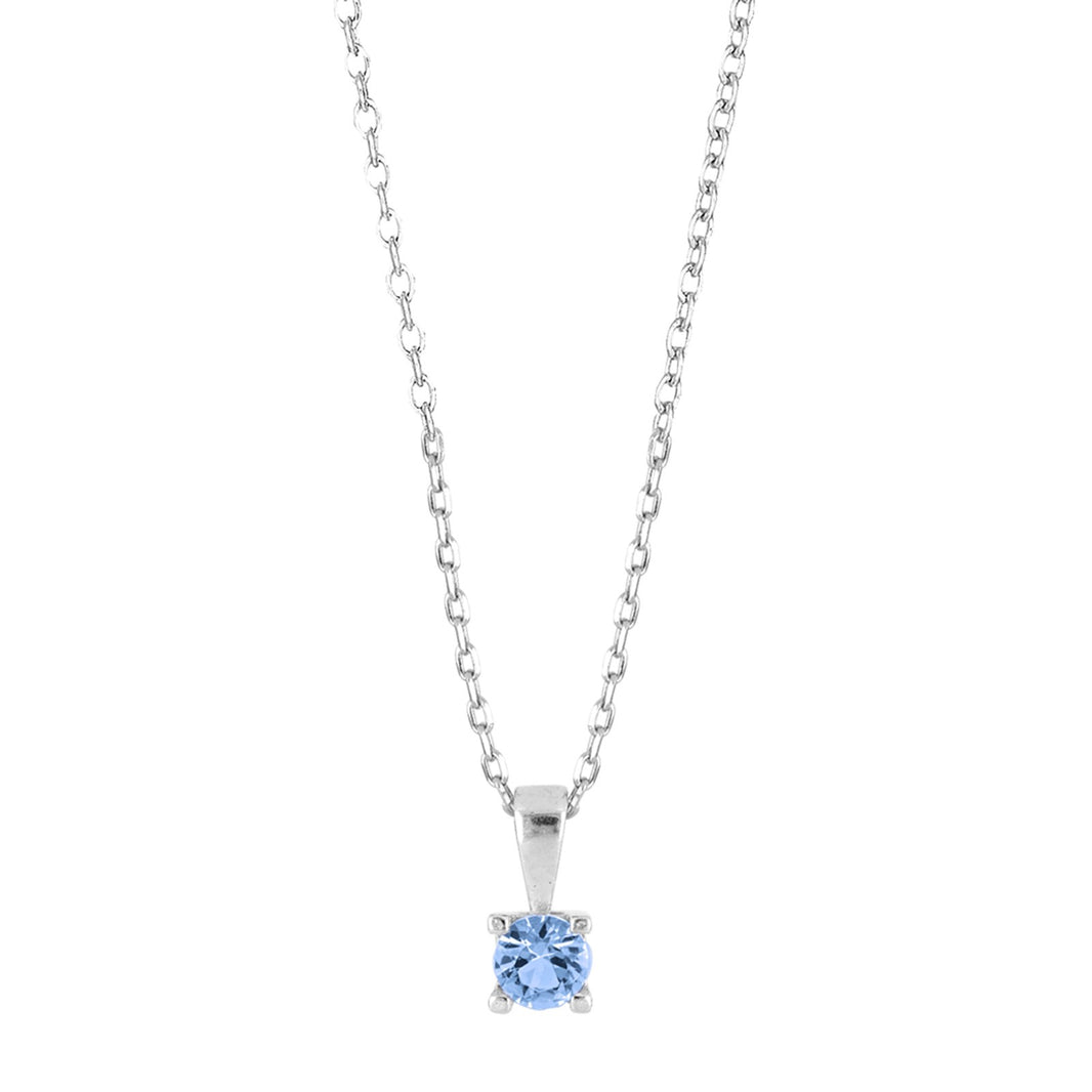 Rhd. Sølv vedhæng lyseblå 4mm HELENNOR