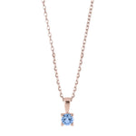 Rose gold plated silver neckl blue HELENNOR