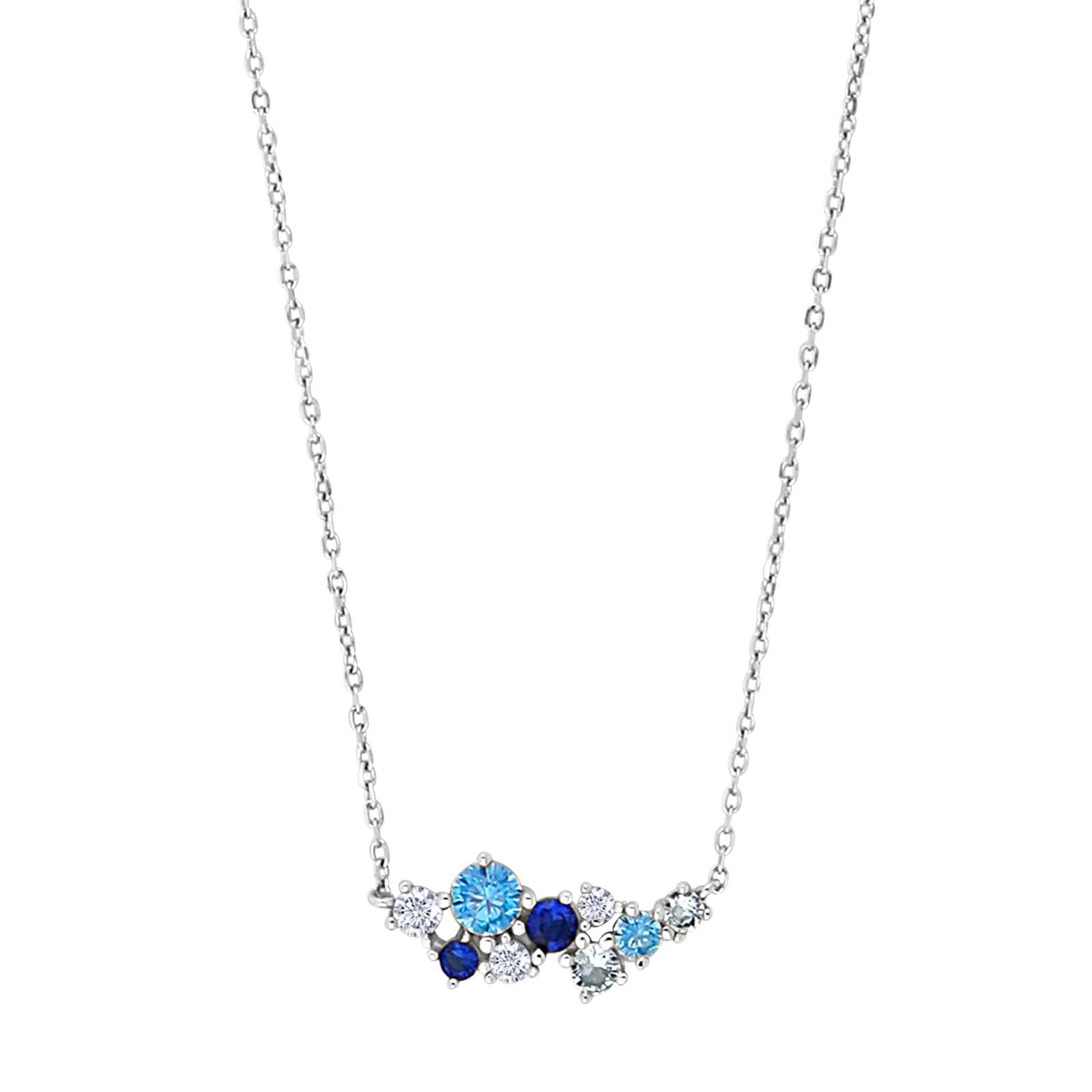 Rhd. silver necklace NADINENOR blue