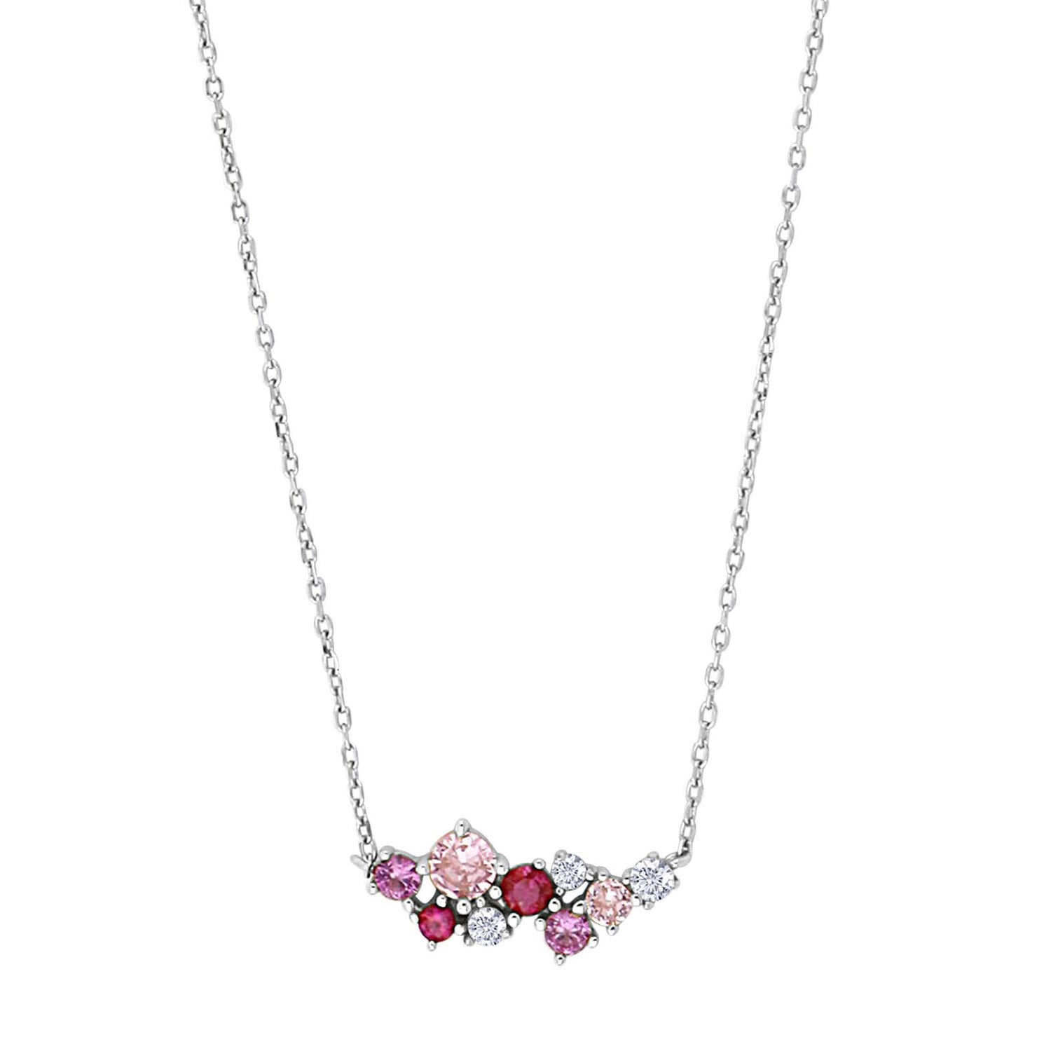 Rhodinierte Silber Halskette NADINENOR rosa