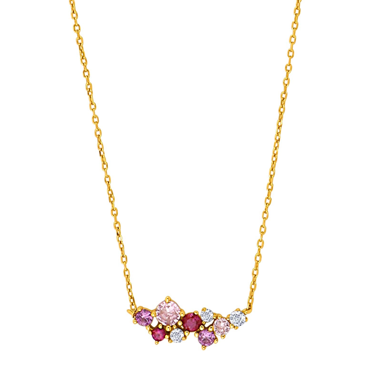 Gold plated silver necklace NADINENOR pink