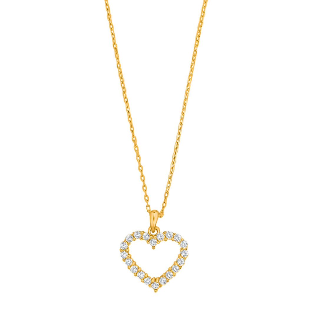 Silver necklace heart 15mm OBINOR - Gold plated