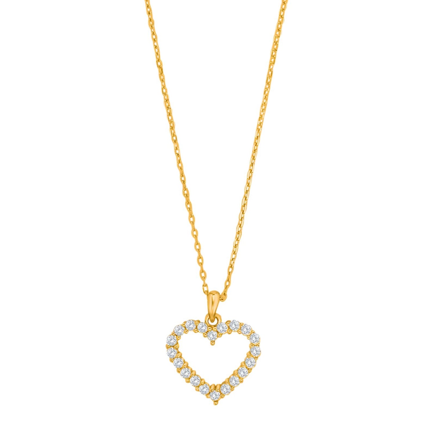 Silver necklace heart 15mm OBINOR - Gold plated