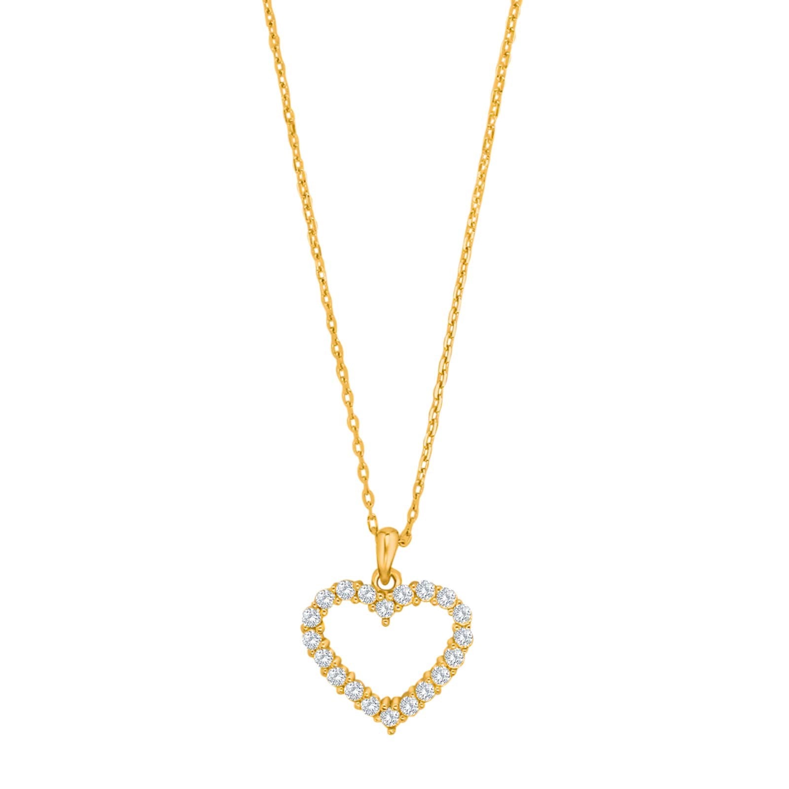 Silver necklace heart 15mm OBINOR