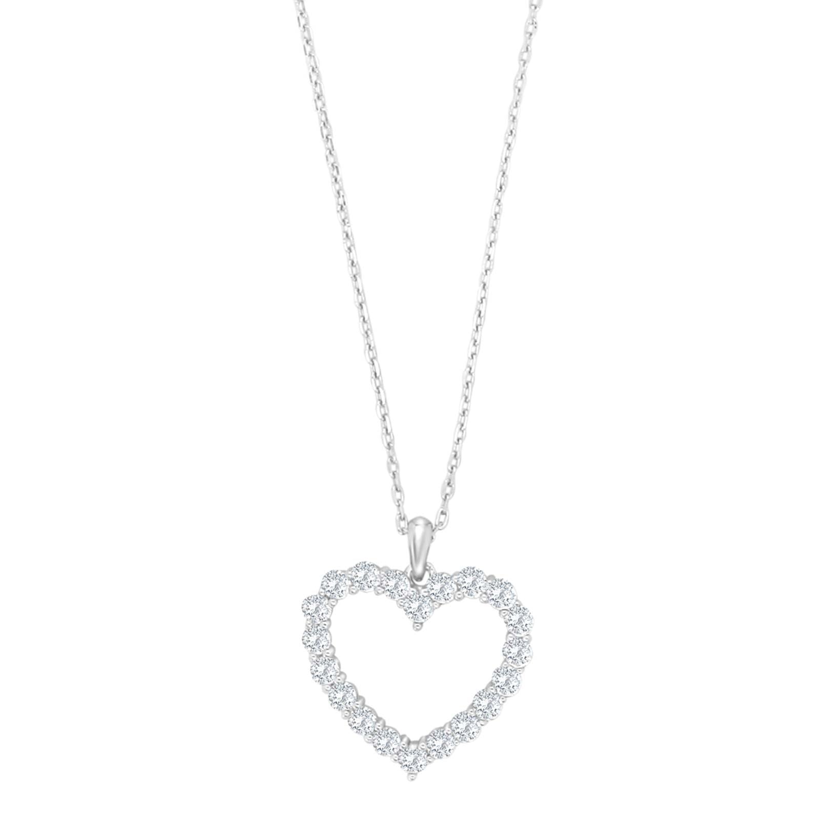Silver necklace heart 18mm OBINOR
