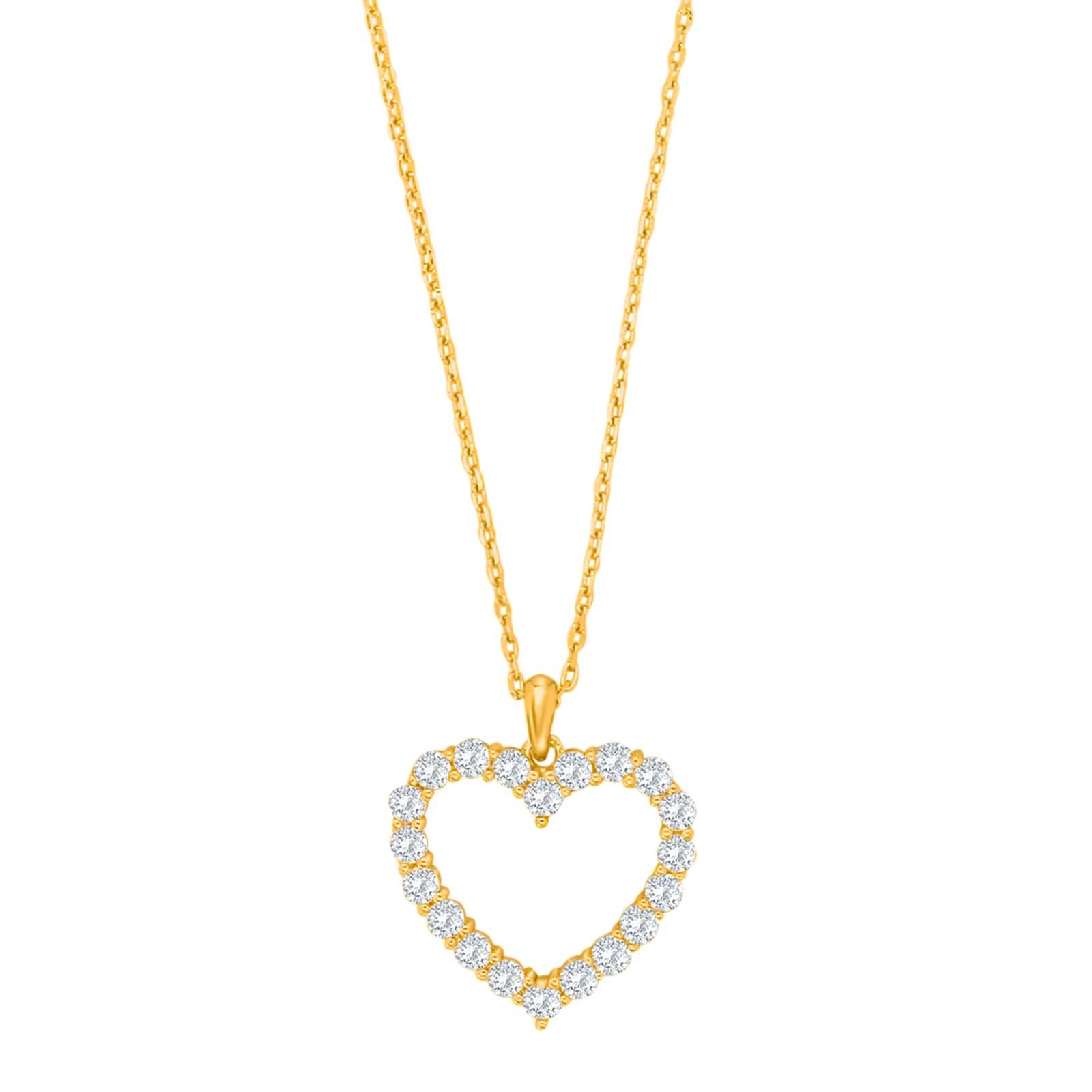 Silver necklace heart 18mm OBINOR