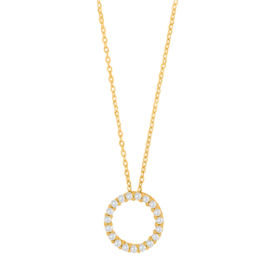 Silver necklace circle 14mm OBINOR - Gold plated
