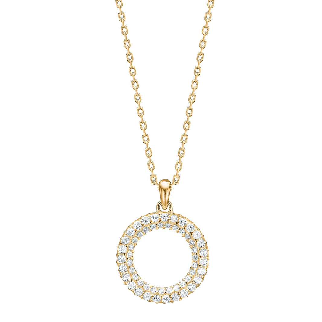 Silver necklace circle PAULANOR - Gold plated