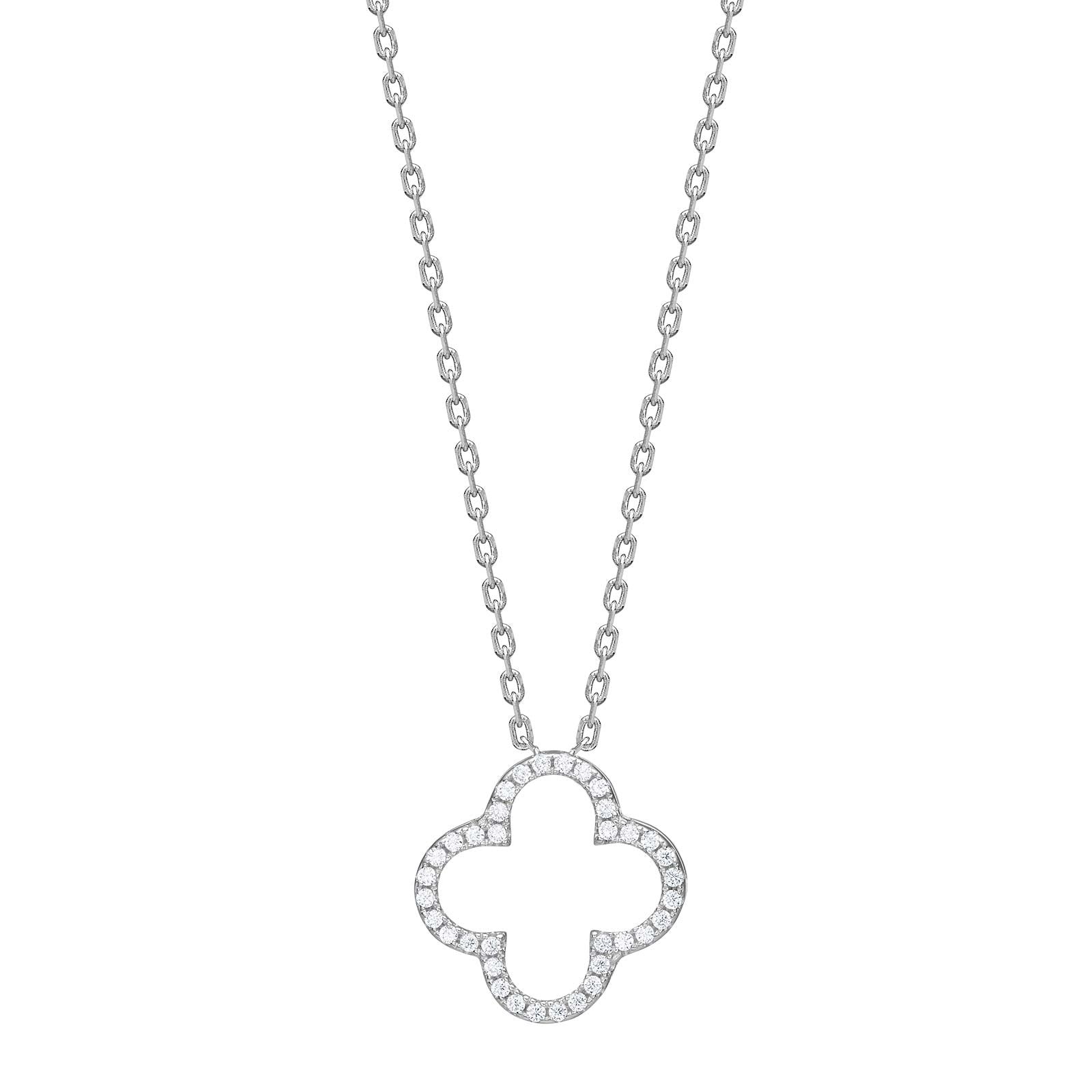 Silver necklace four-leaf clover PAMELANOR