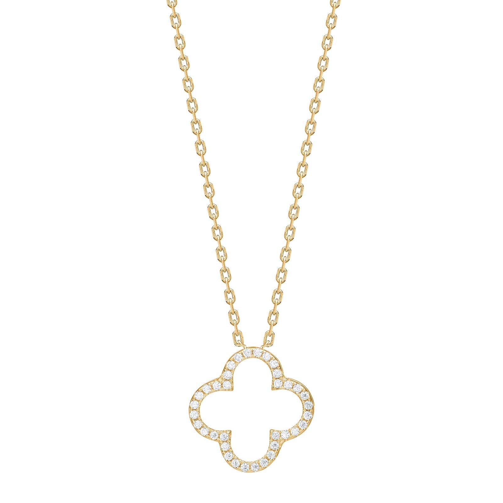 Silver necklace four-leaf clover PAMELANOR