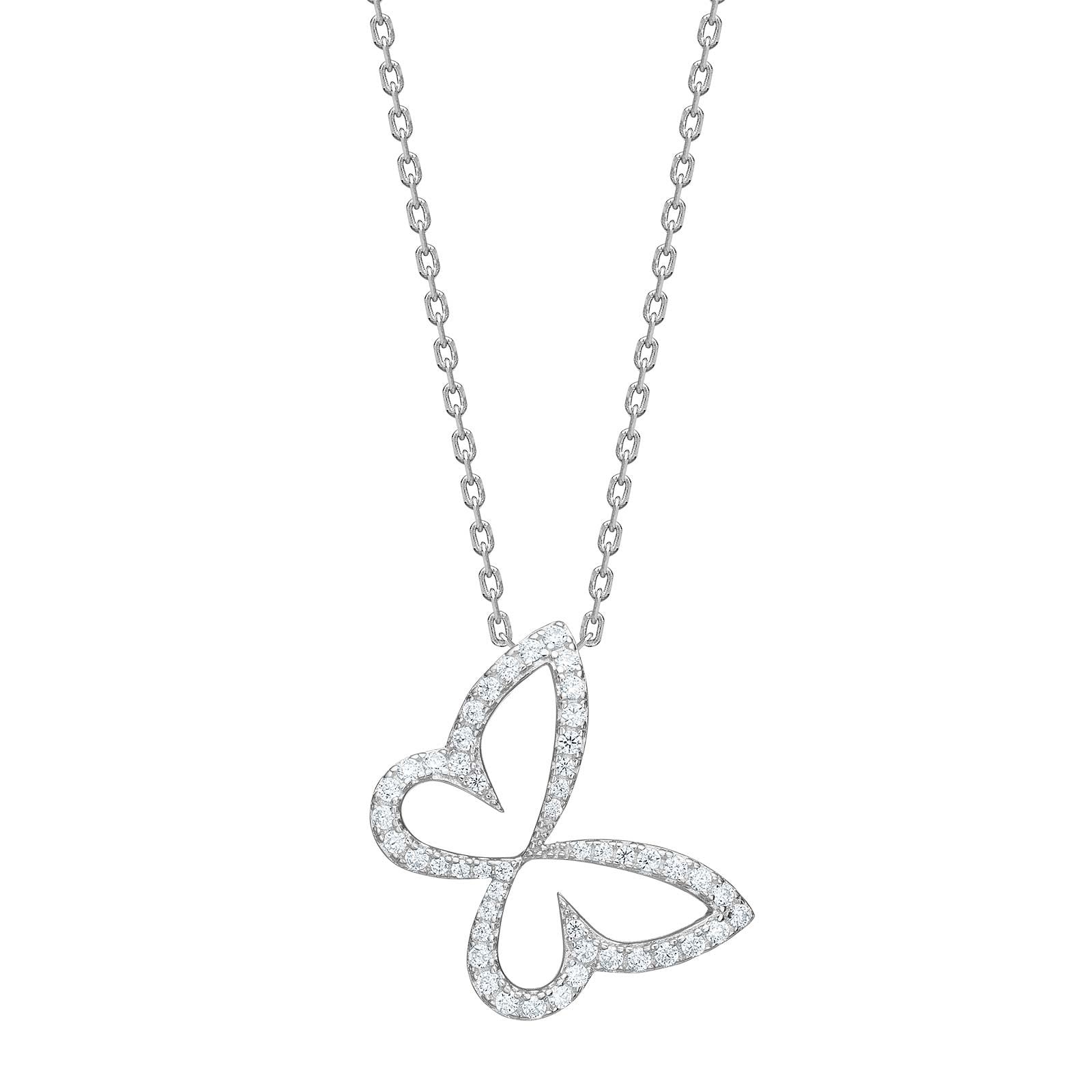 Silver necklace butterfly PAMELANOR