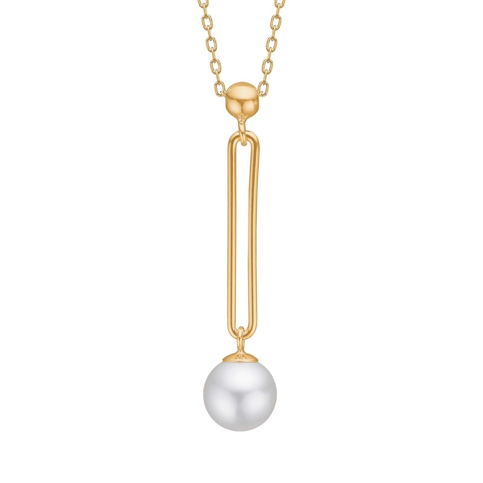 Gold plated silver necklace PEARLY52