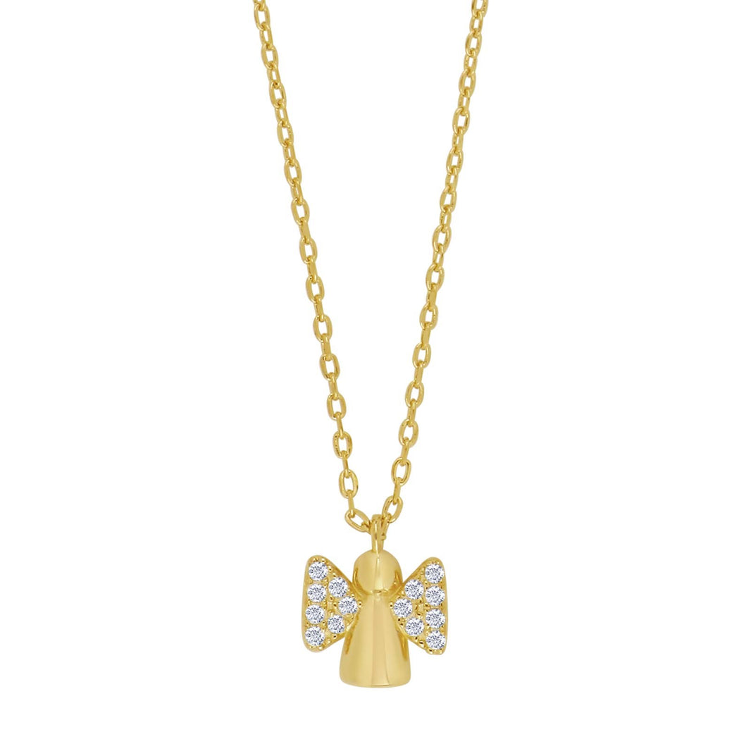 Verg. Silber Halskette Engel m/cz