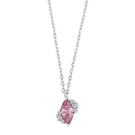 Rhod. Silber Halskette m/cz Rosa mix