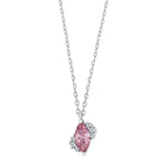Rhod. Silber Halskette m/cz Rosa mix