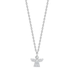 Rhod. silver necklace angel w. white cz