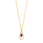 14ct. gold pendant w. Ruby andt 0,024ct W/SI