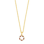 14kt. Anhänger m. Rubin und 0,7ct W/SI