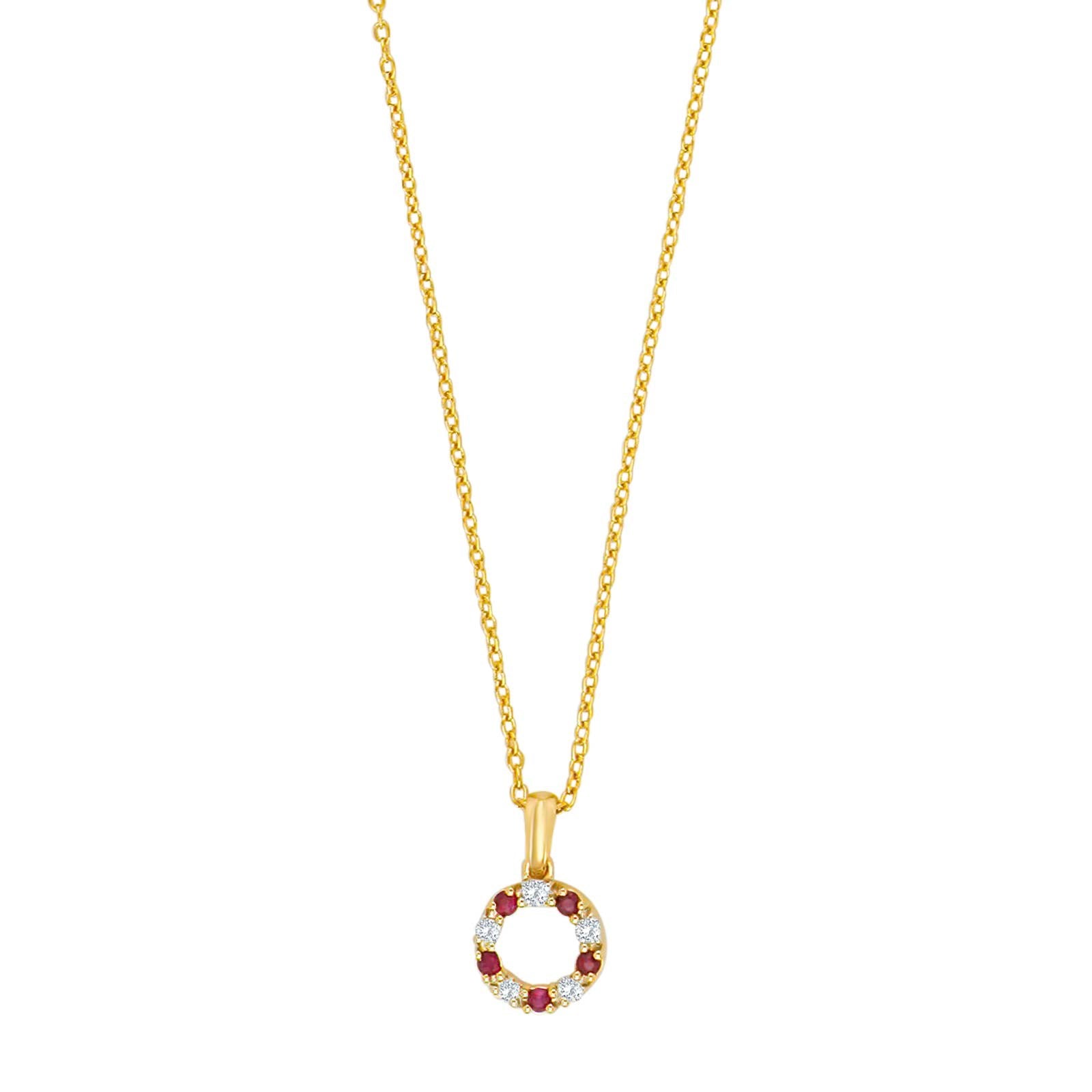 14kt. Anhänger m. Rubin und 0,7ct W/SI