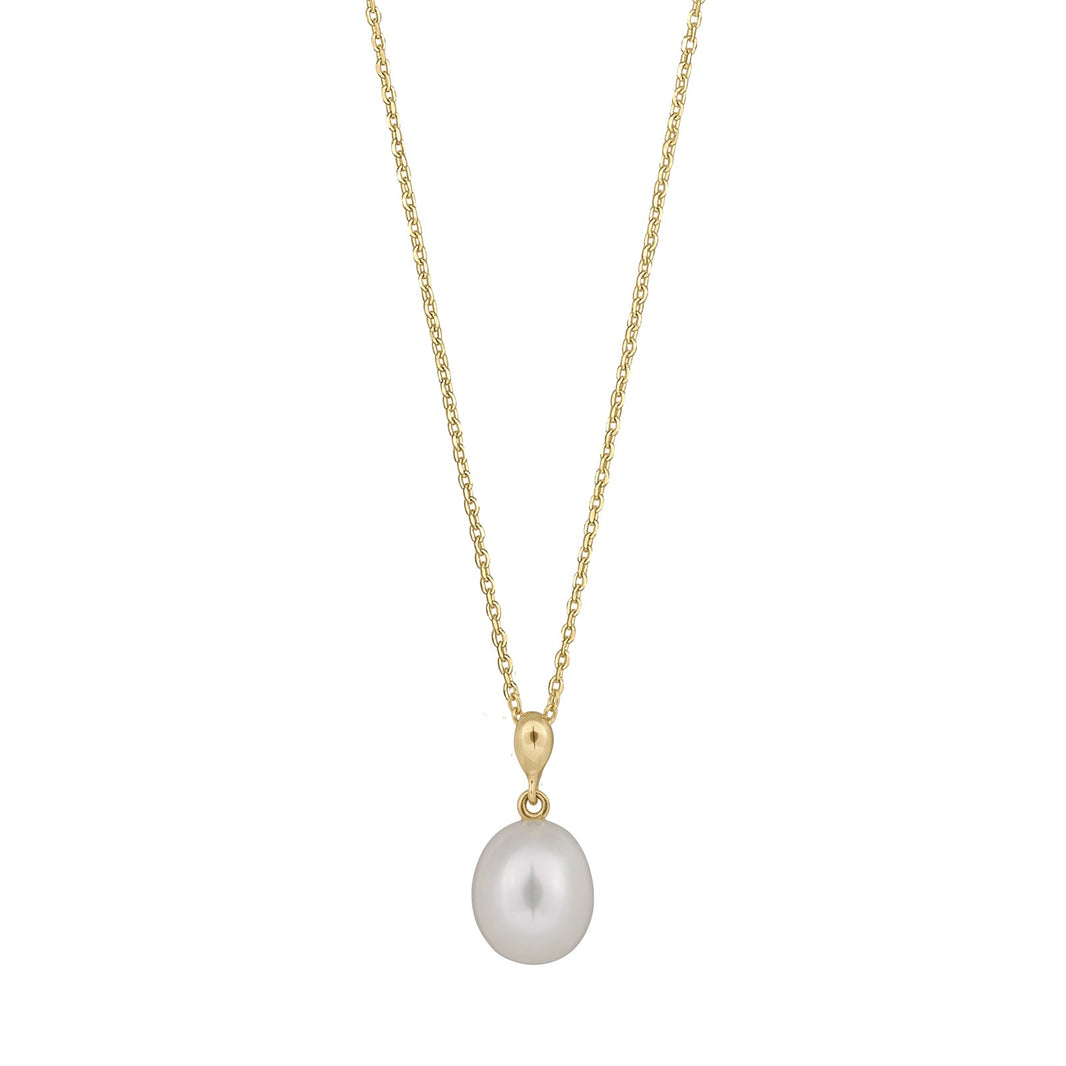 8kt. guldvedhæng m/ferskvandsperle inkl. forg. kæ