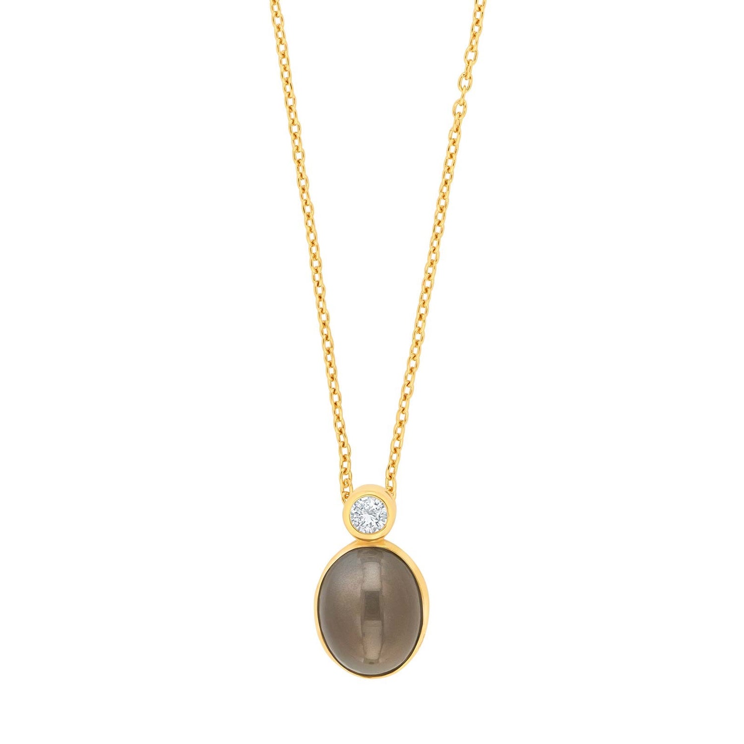 8kt. Anhänger m/cz und Verg. Silber Kette