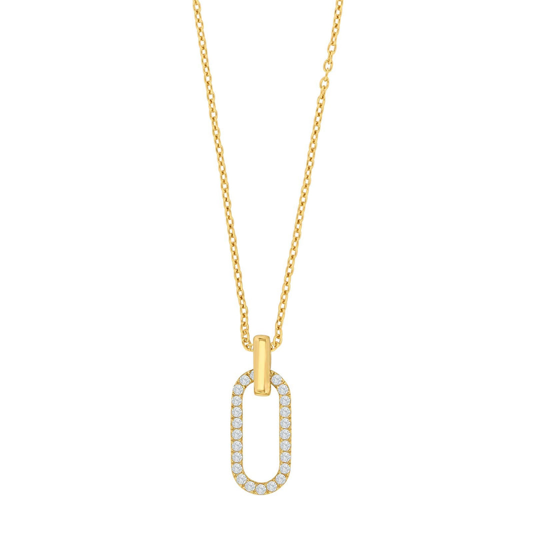 8ct. gold pendant w/cz incl. goldpl. chain
